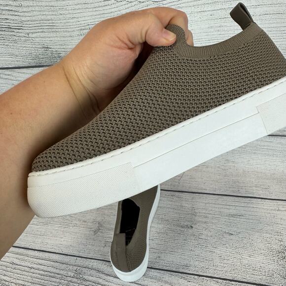 Deltan Women's Taupe Knit Carter Platform Stretch Slip On Sneakers Size 7.5 - Picture 10 of 12